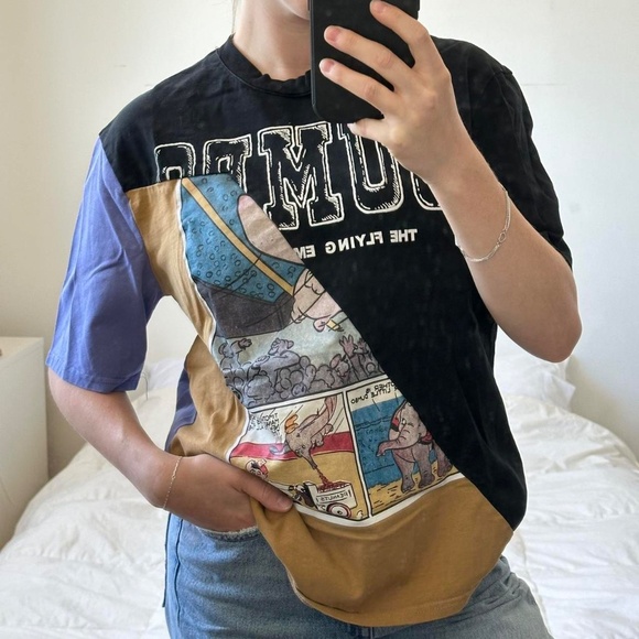 Vintage reworked black graphic tshirt - Picture 2 of 6
